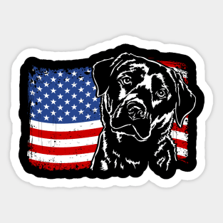 Proud Labrador Lab American Flag patriotic dog Sticker